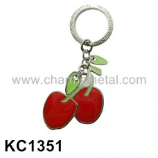 KC1351 - Cherry With Enamel Metal Key Chain